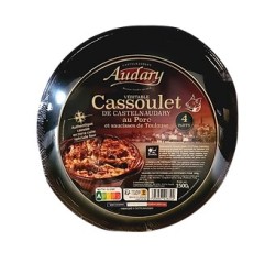 Cassoulet porc et saucisse de Toulouse avec plat